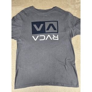 RVCA Mens Standard Tee Heather Gray Inverted Logo Graphic T-Shirt Size Medium